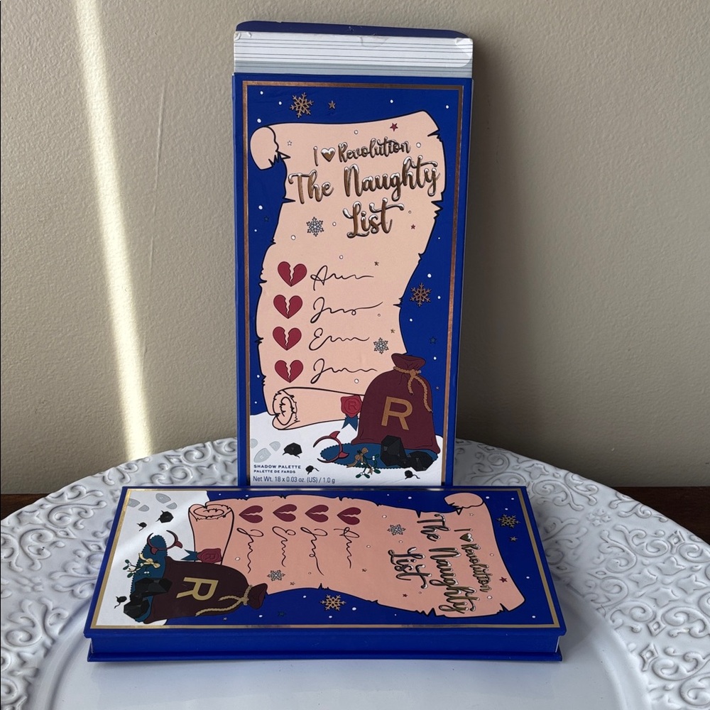 I 💙 Revolution NWOT Naughty List Palette with Blue and Gold Accents